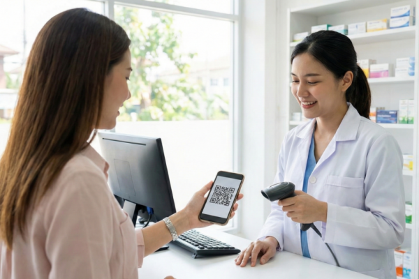 Farmacêutico validando uma receita médica digital em um tablet, demonstrando a facilidade e segurança do processo na Viva Mente Saúde.